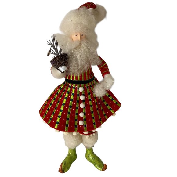 Vtg Dept 56 Patience Brewster Santa Claus Krinkles figureRed Green Christmas - Picture 1 of 9